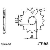 Reťazové koliečko JT JTF 566-14 14T, 530